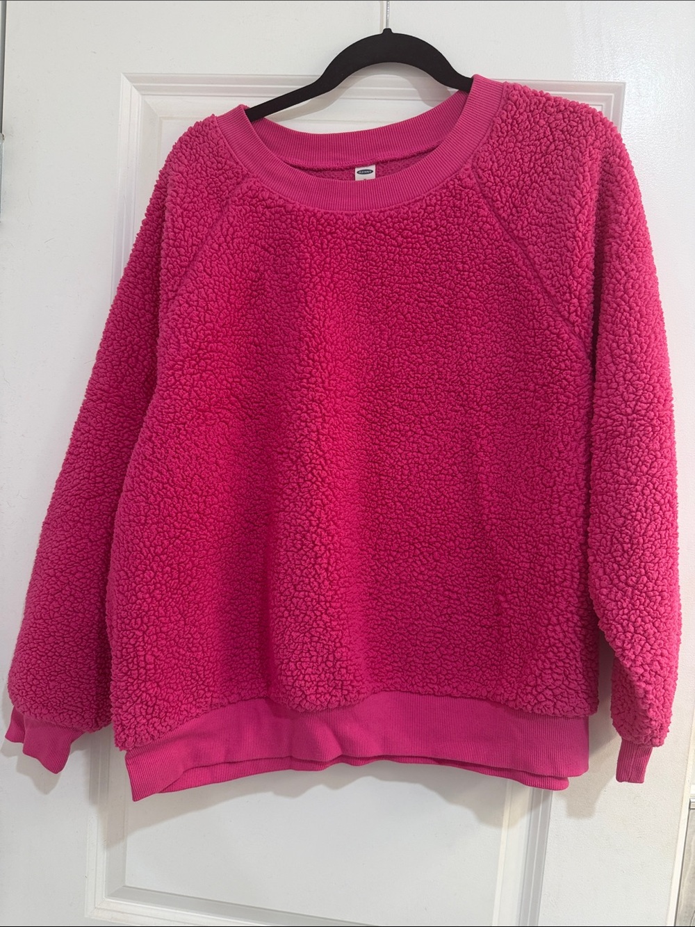 Old Navy Sherpa Crewneck Sweatshirt - Bright Pink